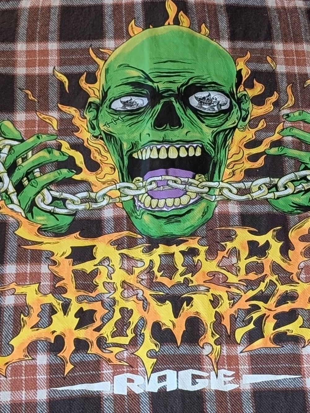 HOT!!! BUNDLE Broken Promises Graphic Green Skull  FLANNEL, t Shirt Long sleeve